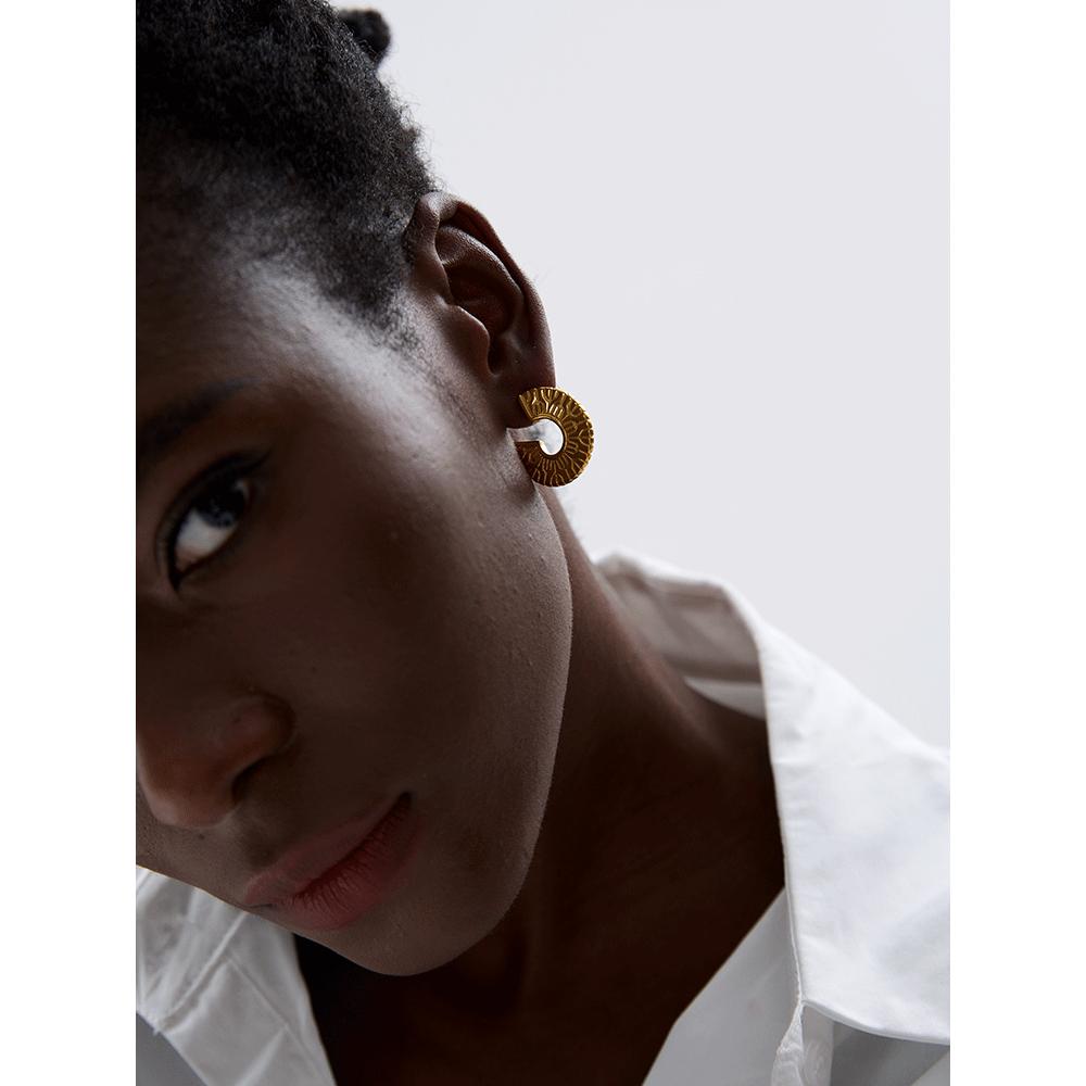 Boucles d'oreilles Géométriques Rondes Inhabituelles Yhpup en Acier Inoxydable Imperméables Anti-Rouille Métal Vintage Bijoux d'Oreilles Attractifs Cadeau Enseignant