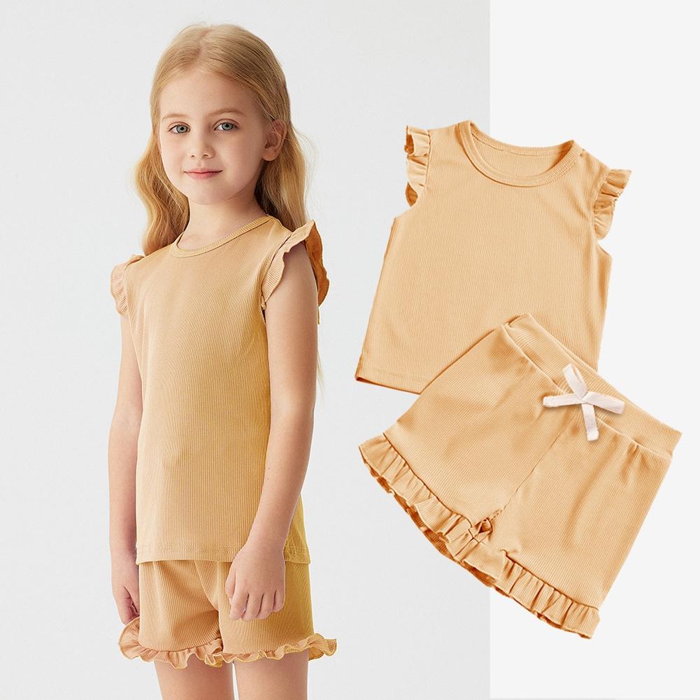 

Kids Girls Summer Casual Set Sleveless Top and Shorts 90