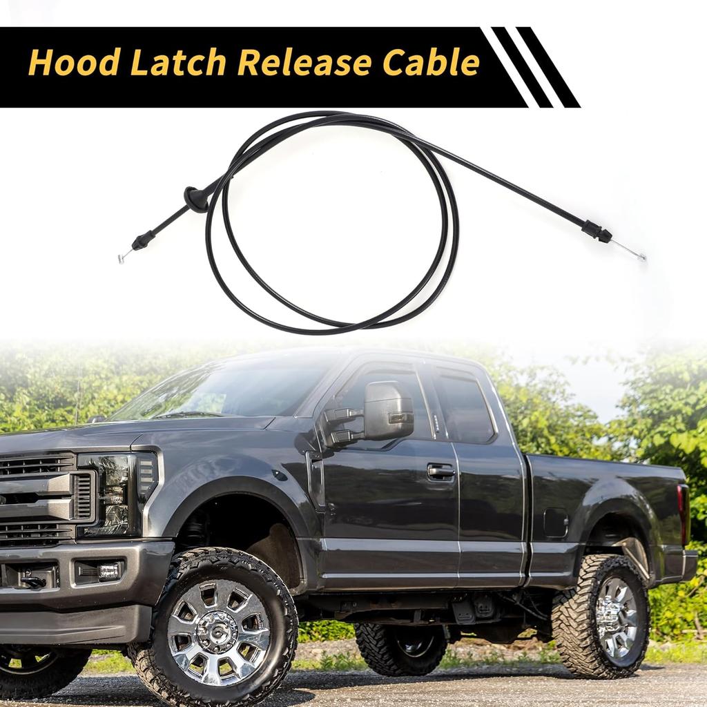 1 Pcs Hood Latch Release Cable for Ford F-250 F-350 F-450 Super Duty 2011-2016 Front Hood Release Cable Hood Lock Control Cable No.BC3Z16916A Black