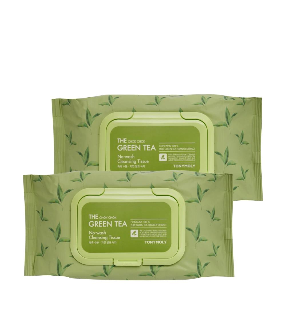 Green Tea No-Wash Cleansing Tissue Set (200 Sheets)