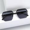 New sunglasses male big face thin driving UV protection advanced half frame pilot sunglasses