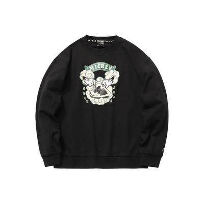 X Disney Co-Branded Printed Loose Crew Neck Sweatshirt Men Tops Black AWDR137-2