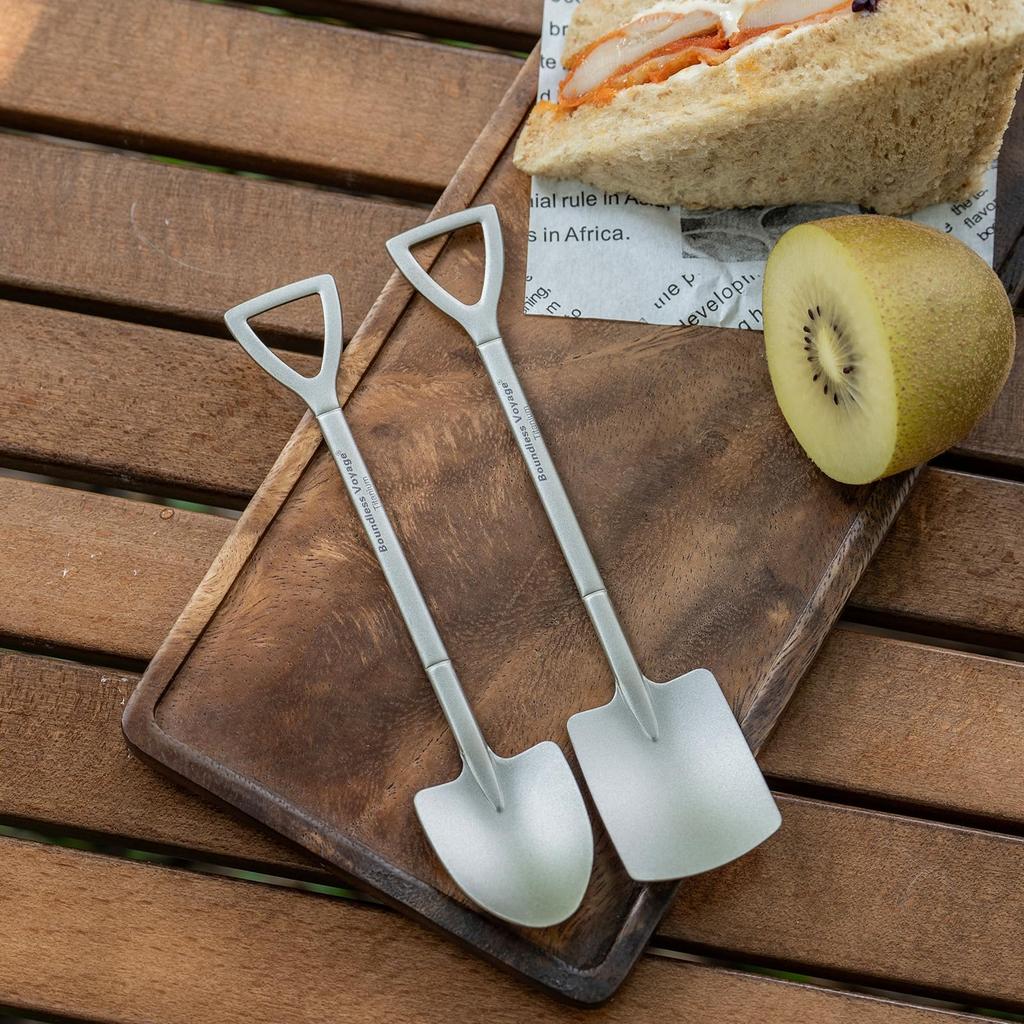 Boundless Voyage Titanium Mini Shovel Creative Dessert and Titanium Tableware for Outdoor Camping and Ti1131T Scoop, Spoon, Spoon, Ladle, Spoon,