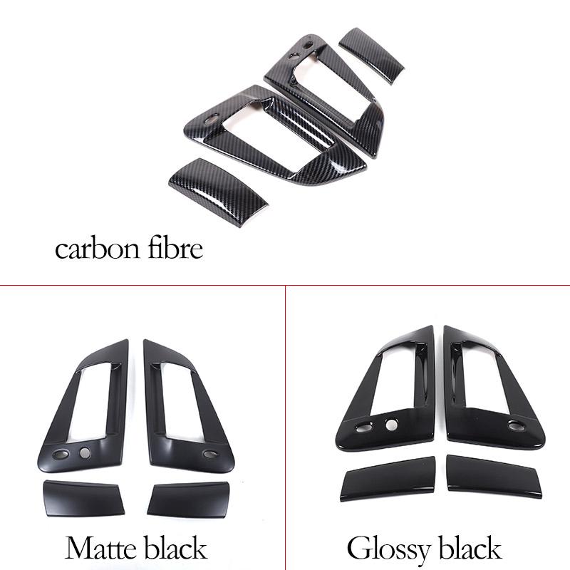 For NISSAN 370Z Z34 2009-2020 Carbon Fiber/Black Car Outer Door Handle Protective Cover Trim Stickers Exterior Accessories