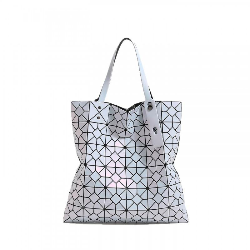 Stylish Geometric Quilted Tote Bag Women Large Capacity Shoulder Handbag Daily Use