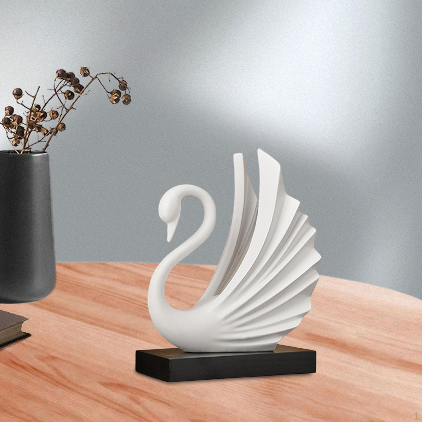 Статуэтка Белого Лебедя Настольное Украшение Арт Поделка Подарок Другу Настольное Украшение Скульптура Животного для