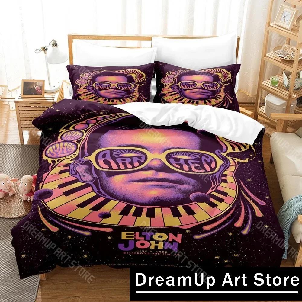 

3D Print Elton John FAREWELL Yellow Brick Road Bedding Set Single Twin Full Queen King Size Bed Set Aldult Kid Bedroom EU Single 90x200cm