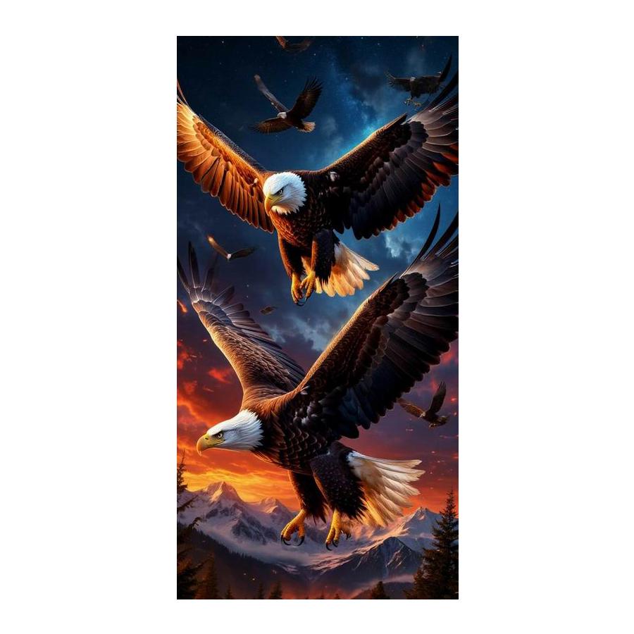 Mosaico di Diamanti Fai da Te Montagna Innevata Aquila Diamanti di Grandi Dimensioni Pittura Animali Trapano Completo Ricamo Strass Gioielli Kit Punto Croce Decorazione Murale