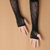 Stylish Spiderweb Gloves Elastic Polyester Blend Cosplay Costume Accessories for Festive Gatherings Or Casual Adventures