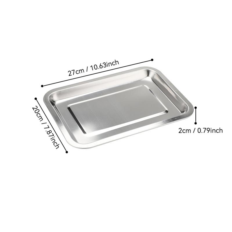 Kitchen Stainless Steel Thicken Food Storage Tray Rectangle Sausage Fruits Dish Hotel Metal Dinnerware Baking Pastry Pans Plate