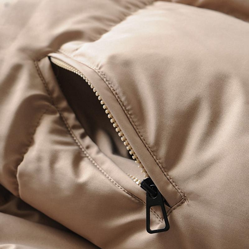 Женские однотонные парки больших размеров цвета хаки — фото 9