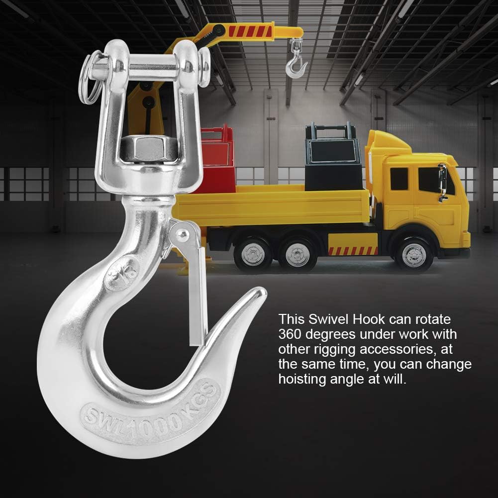 Swivel Hook, 650kg/1000kg 304 Stainless Steel Swivel Lifting Hook with Rigging Accessory Safety Eye Swivel Lifting Hoisting Chain Hooks(650kg)