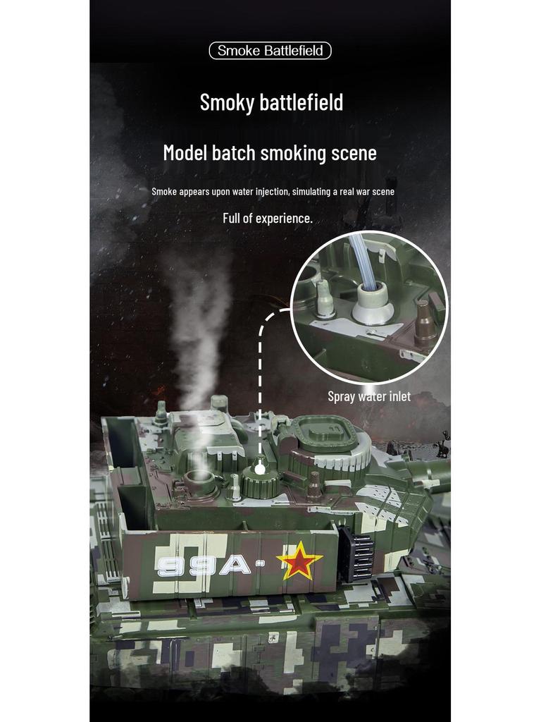 Remote Control Tank with Projectile Firing & Smoke Effect for Kids