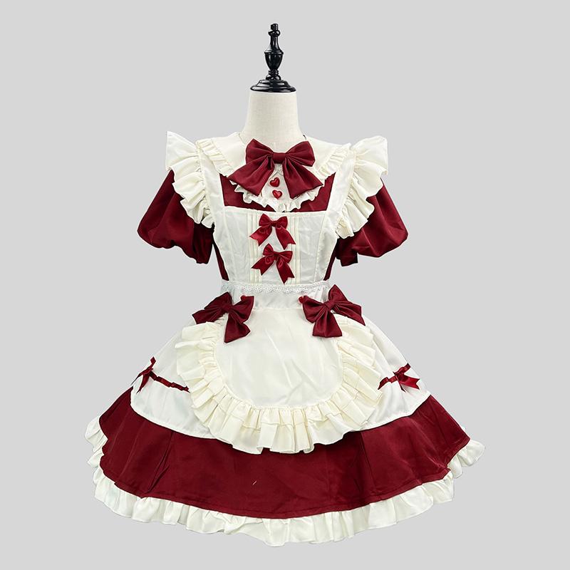 S -5XL Schattige Lolita Meisje Dienstmeisje Outfit Cosplay Kostuum Dames Serveerster Dienstmeid Schort Jurk Feestkleding M