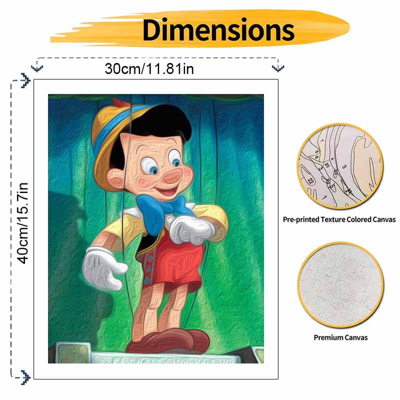 Disney Pinocchio oil painting kit digital painting art handmade diy home room decorations