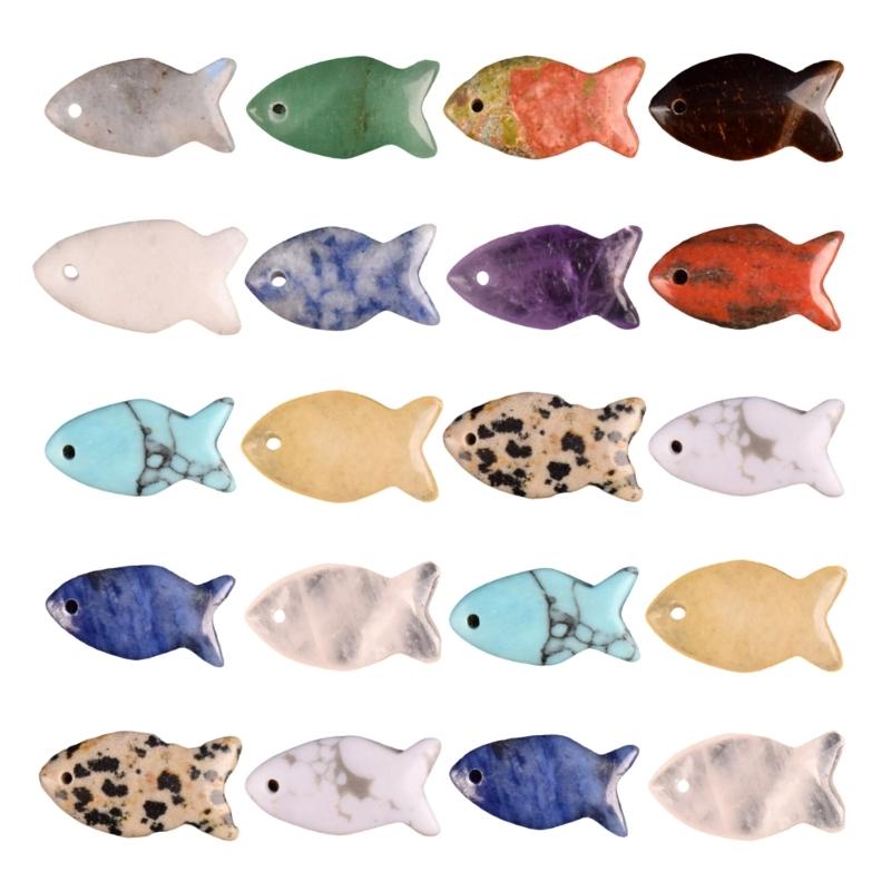 

20Pcs Crystals Fish Charm Assorted Color For Necklaces Bracelets And Accessories 1