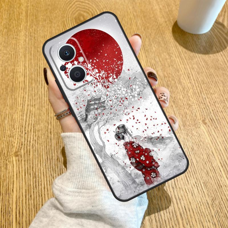 Japanese Geisha Funda For OPPO Reno 7 8 Lite 14 F 13F 12F 11F 13 12 11 10 Pro OPPO Find X9 X8 X6 X5 Pro Case