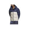 Adidas Originals Colorblock Casual Hooded Down Jacket Men Outerwear Indigo IU4778