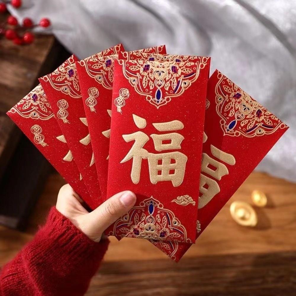 Förtjockade röda kuvert Traditionell röd kuvert Kreativ Hongbao Gåva