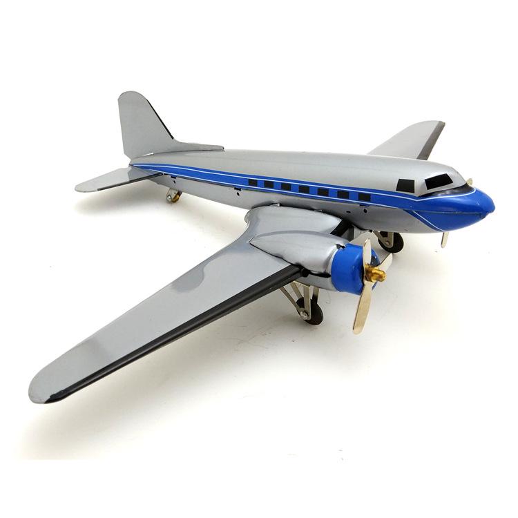 Douglas DC-3 Passenger Plane Tinplate Toy Ornament MF3307