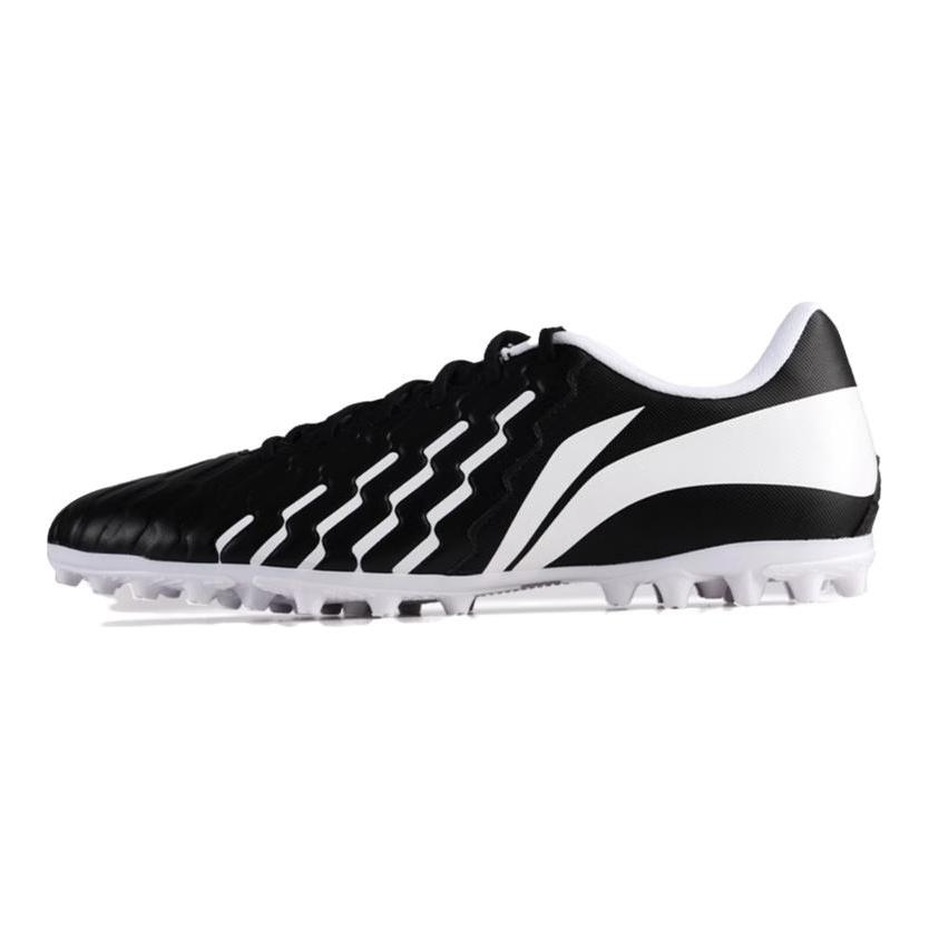 Li Ning Brocade MG Multi Ground Artificial Turf Synthetic Leather Cushioning, Wear Resistant Soccer Shoes Men's Black YSFU005-11