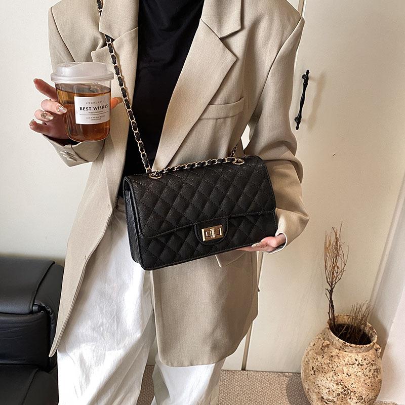 New High-end Bag, Caviar Rhombus Chain Bag, Versatile Single Shoulder Trendy Women's Bag