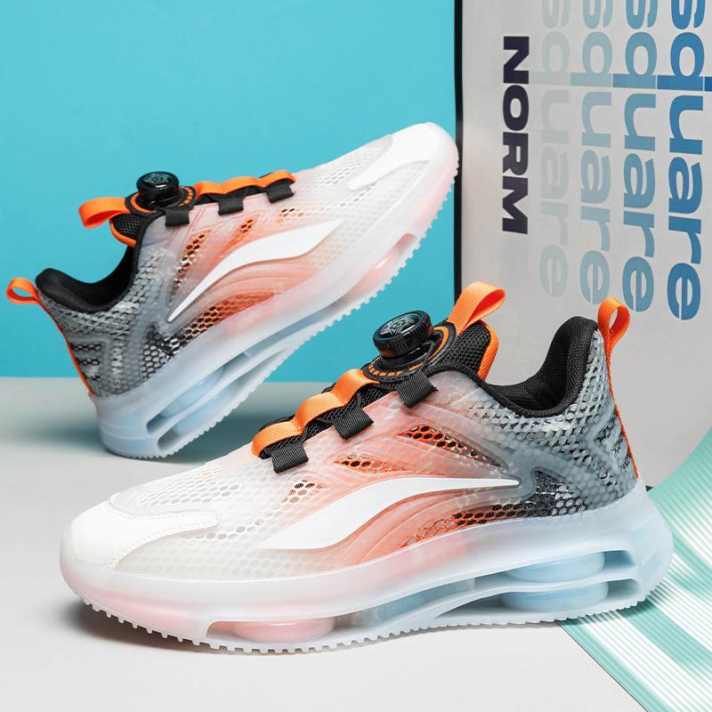 

Men s Shoes Outdoor Spring and Summer Rotating Button Teen Student Sports Leisure Versatile Running Air Cushion Daddy Shoes 44 оранжевый