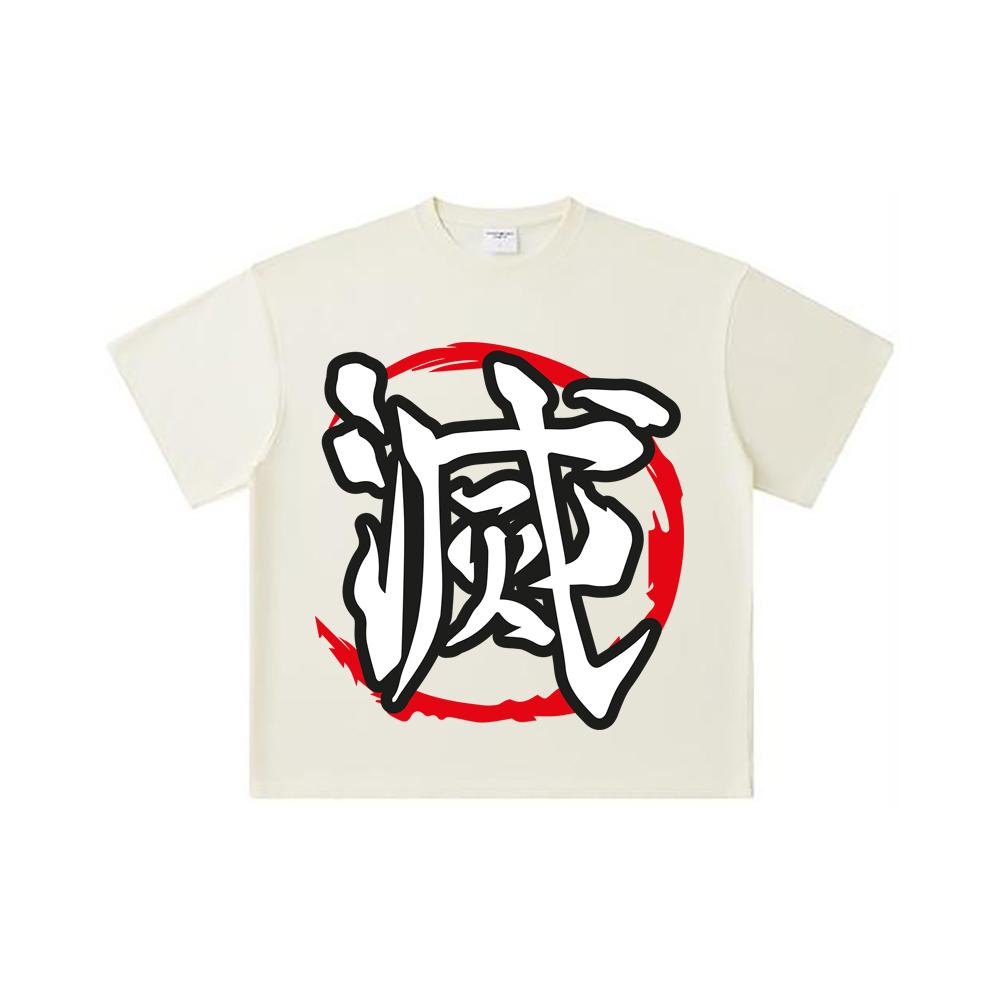 

Хлопковая футболка унисекс плотностью 260 г/м², двойная пряжа, 32 нити, 100% хлопок, с принтом Demon Slayer V119 Shinobu S абрикосовый