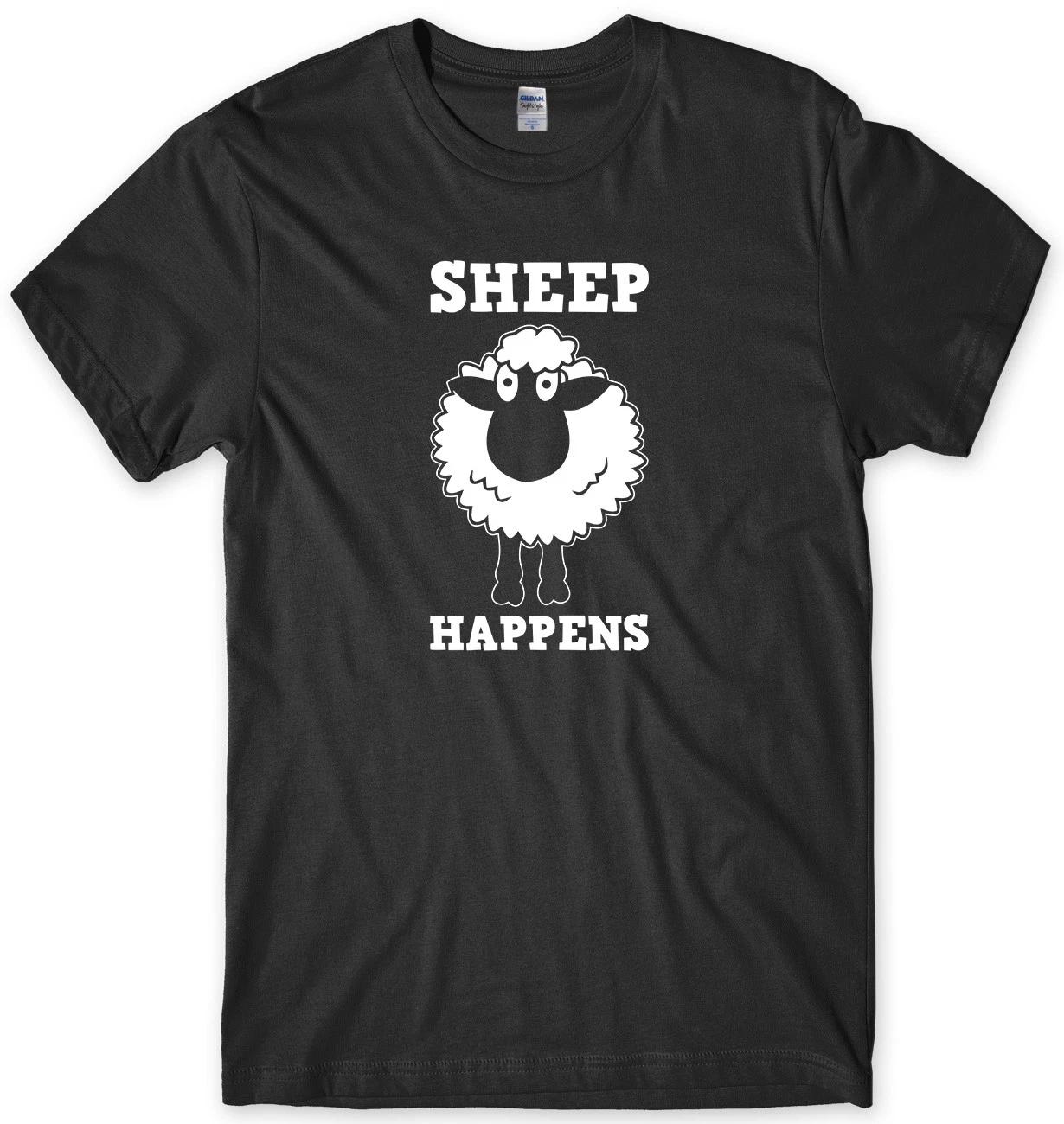 Sheep Happens Mens Funny Unisex T-Shirt XL