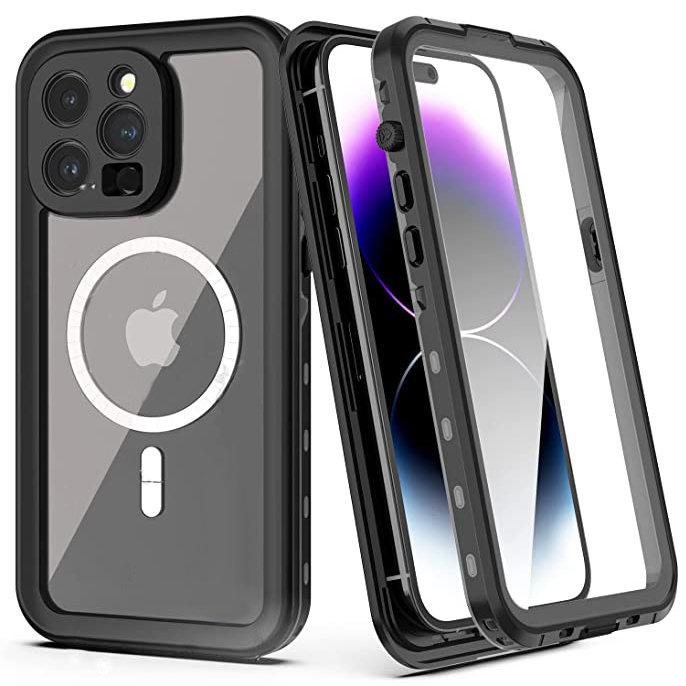 iPhone 14 Pro Max Waterproof Case, Redpepper, for MagSafe, Black
