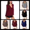 Elegant V Neck Long Sleeve Chiffon Blouse For Women In Six Chic Colors And Sizes S To 5xl
