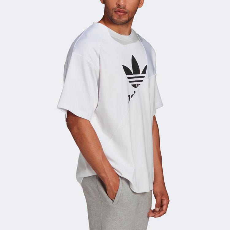 Adidas Originals Adicolor Tricot Interlock Bold T Logo Short Sleeve T-Shirt Men White Black HG1439