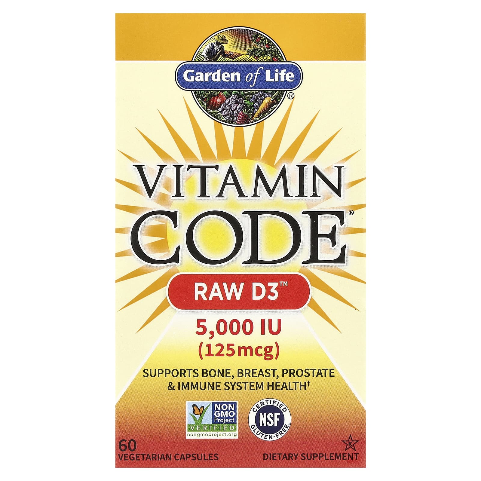 

Vitamin Code, Raw D3, 125Mg(5,000Iu), 60 Veggie Capsules