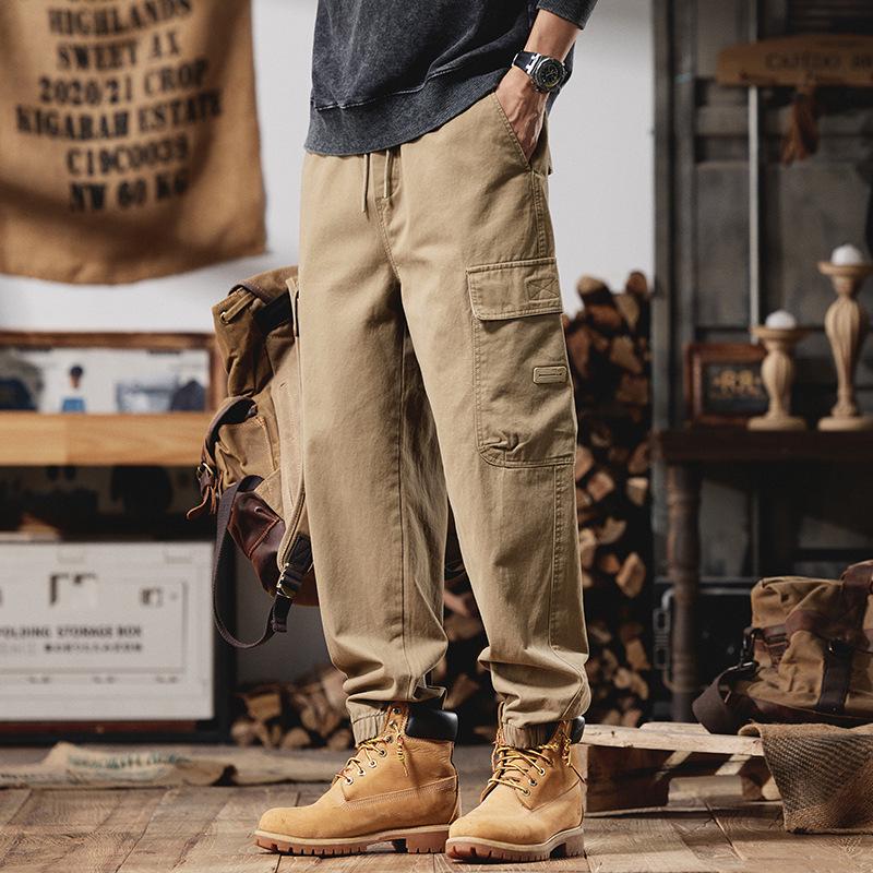 Men's Retro Work Pants: 2025 Heavyweight Fleece-Lined Casual Trousers for Autumn/Winter