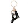 Black Resin Keychain with English Letter Pendant and Tassel