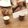 10Pcs Natural Handmade Rustic Wooden Photo Card Holders With Tree Bark Design For Wedding Table Home Office Decor