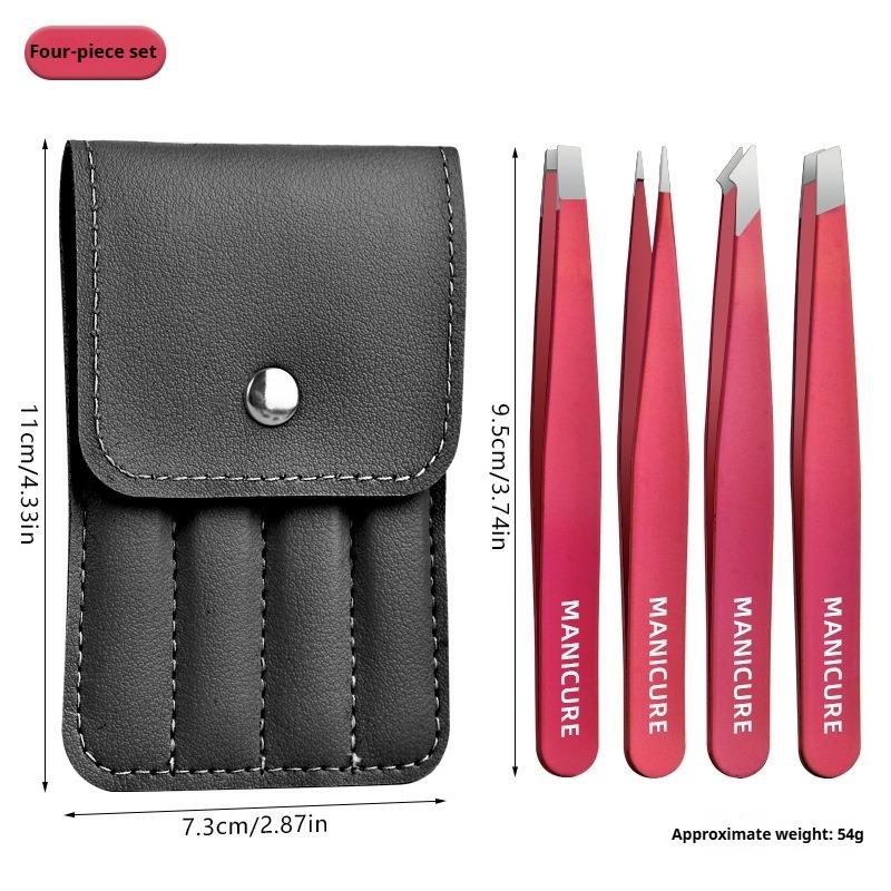 4 PCS Stainless Steel Eyebrow Clippers Set Hair Removal Forceps Oblique And Straight Mouth Eyebrow Trimming Clip Beauty Tool