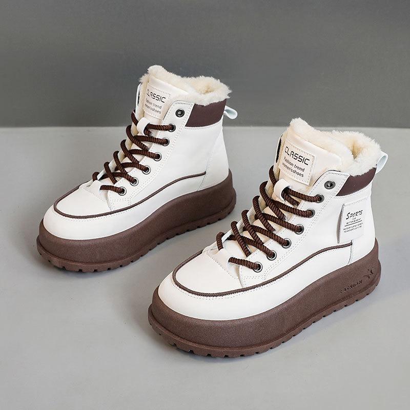 

KT2811 Женские зимние туфли 2024 года в корейском стиле из бархата и хлопка средней длины — повседневный и стильный дизайн с цветовым сочетанием 40 белый