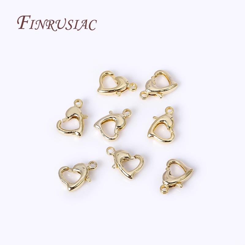 10mm/12mm Heart Locks Clasp For Bracelet Necklace Making Fittings 18K Gold Plated Heart Shape Lobster Clasps For Jewelry Making