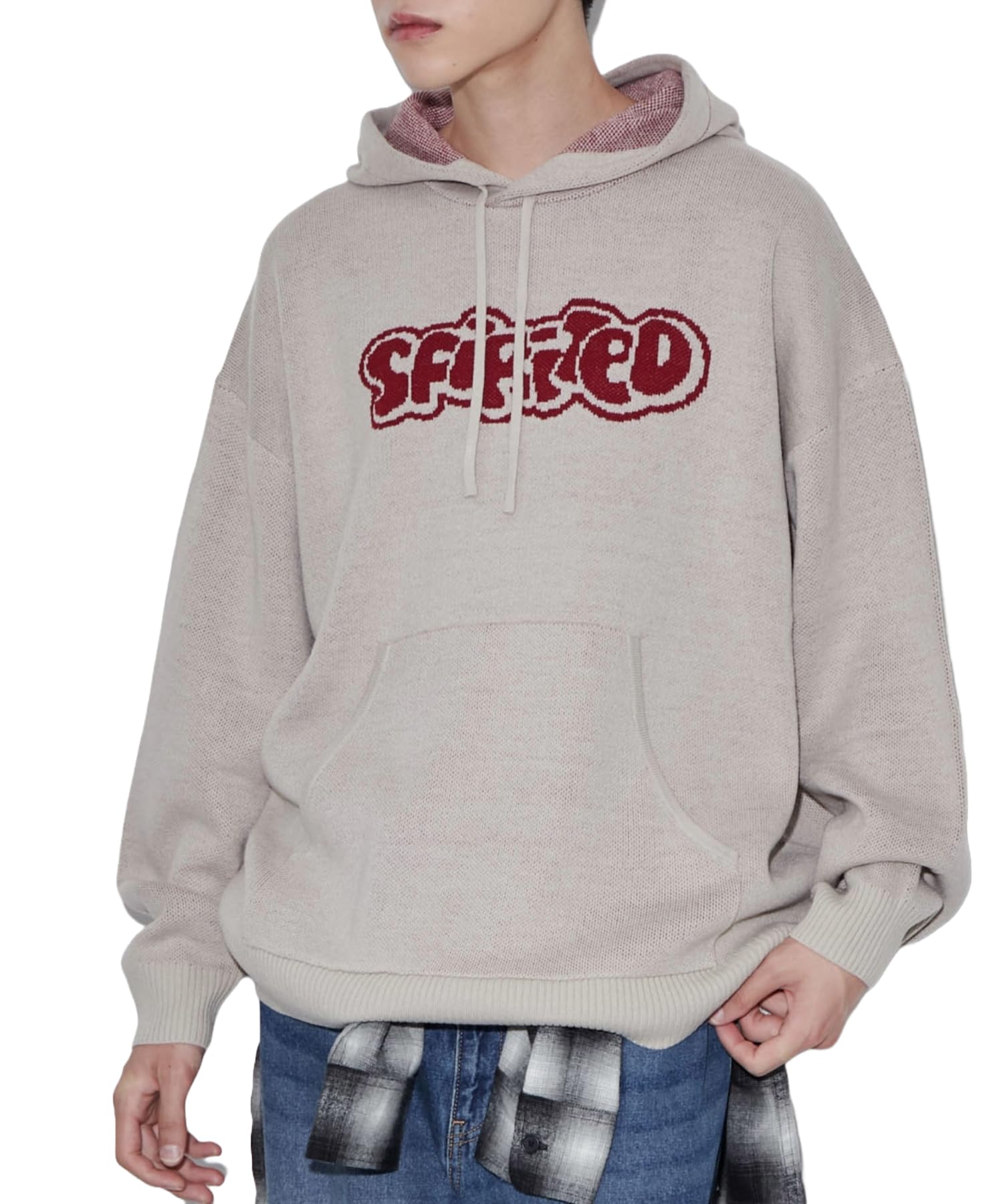 

WEGO Jacquard Graphic Loose Size White Men s Hoodie/Sweatshirt, Fit, Oversized, Streetwear, Casual, Fall/Winter, Gift, Spring/Autumn/Winter, M, белый