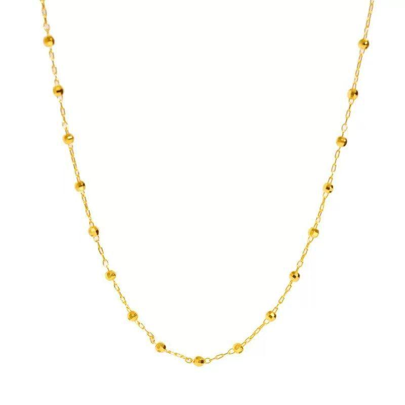 Gold-Plated Disco Bead Necklace: Stylish, Luxurious Gift for Her