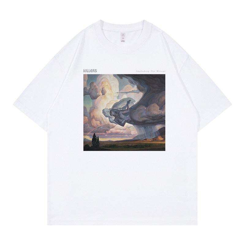 

Killer Band Retro American Casual LooseSleeved Pure Cotton Roundneck Rock ShortSleeve Tshirt S