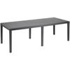 QUEEN Garden Dining Table Rattan Effect - Anthracite - 220 X 90 X 72 Cm