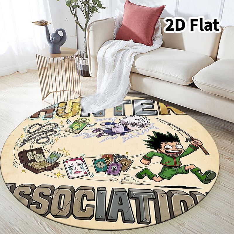 Hunter X Hunter Round Area Rug Carpet Rug For Living Room Bedroom Sofa Playroom Decor Nonslip Floor Mat