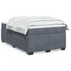 VidaXL Slat Bed Base and Mattress Dark Grey 120x190cm Velvet, Bed, Platform Bed, Panel Bed, Furniture of 3285270