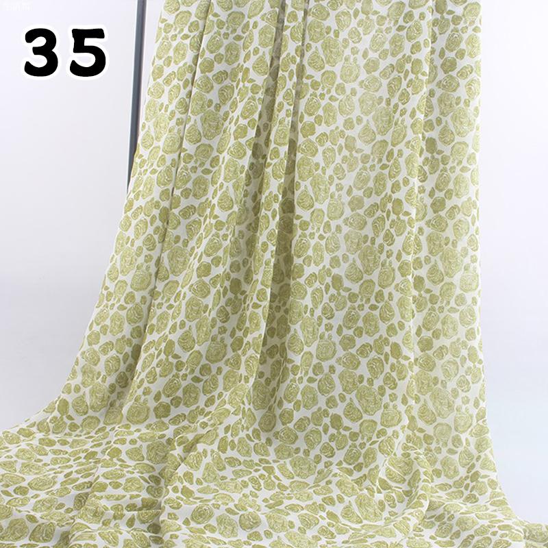 1M 75D Retro Flower Chiffon Fabric Breathable Thin And Light Draped Fairy Designer Fabric For Diy Sewing Summer Dress Shirts