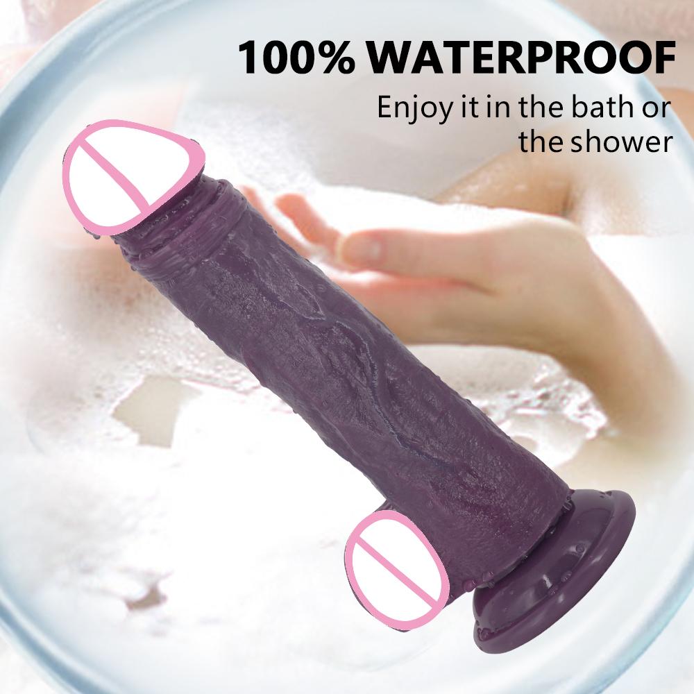 Dark Color Soft Silicone Dildo Sexy Toys For Woman Masturbation Skin Feeling Realistic Penis Dildos With Suction Cup Adult Toys