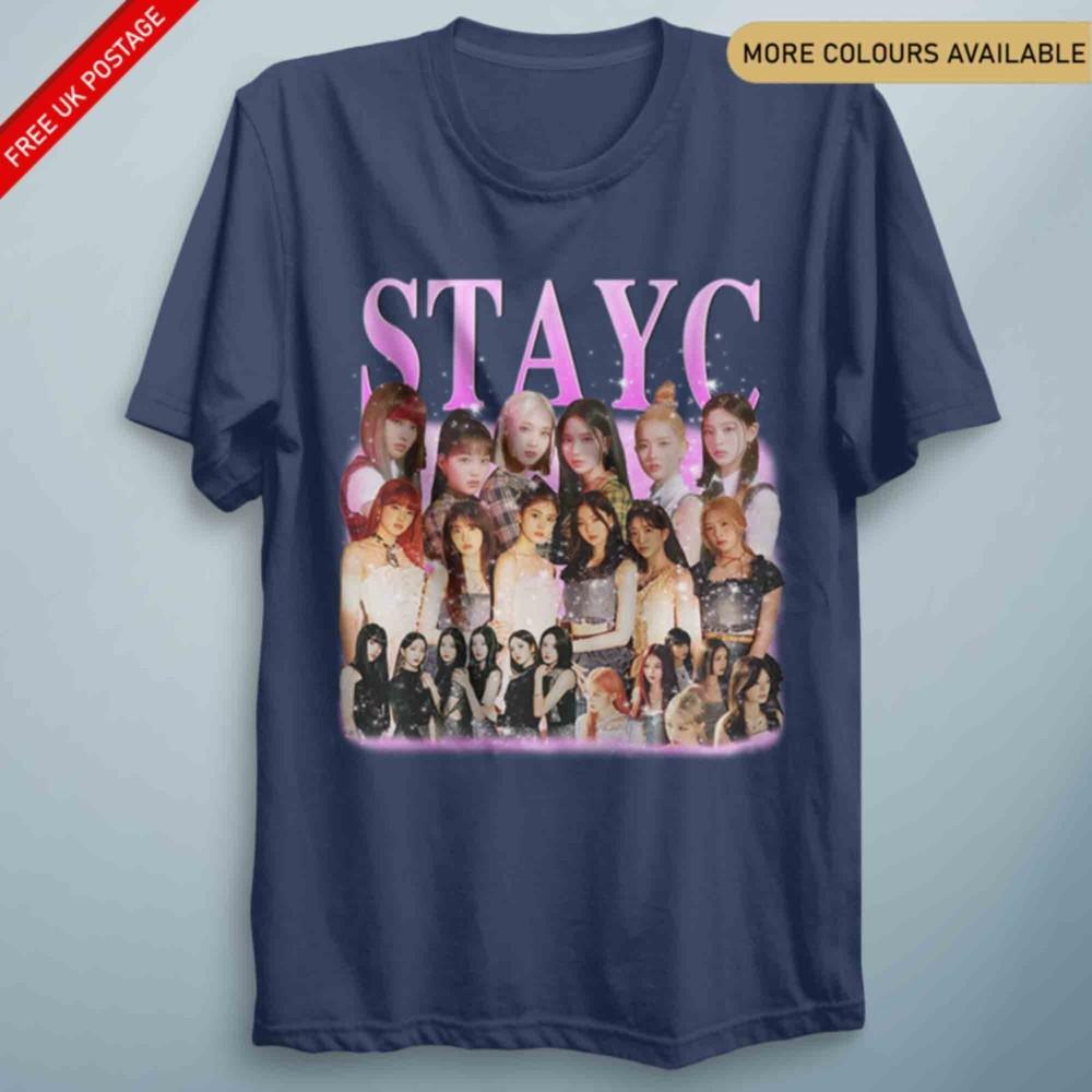 Kpop STAYC Koszulka 90s RETRO Vintage Koszulka Unisex Unisexs Tee Bubble ASAP