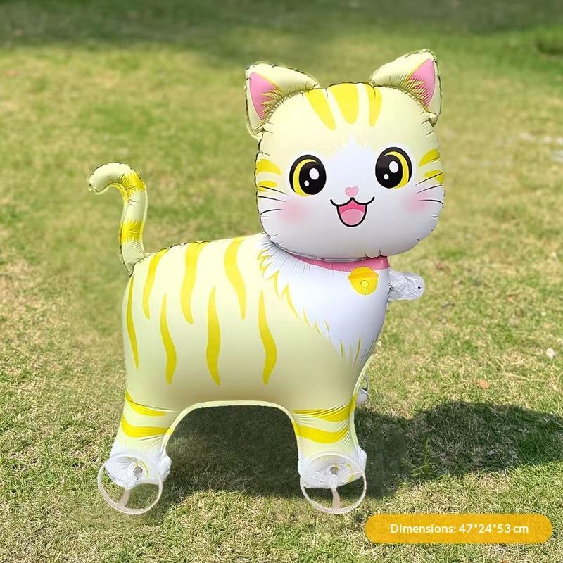 HUAHUAElephant Inspired Standing 4D Glow Foil Balloons with Wheels for Child's Birthday and Baby Shower DecorationsHUAHUA