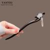New Chinese Style Elegant Lotus Tassel Black Wood Hairpin Retro Hair Stick Back Head Updo Hair Accessory for Horse Face Skirt Daily Wear